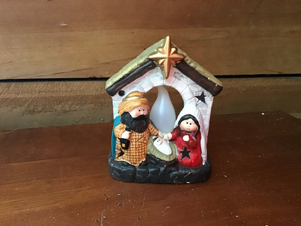 Stable Nativity LED w/ fire