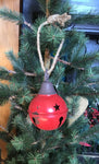 Aged Metal Red Hanging Bell