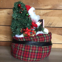 Animated Musical Santa in Tartan Bag