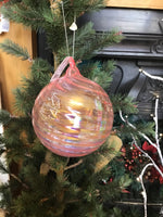 Glass Pink Tree Ornament