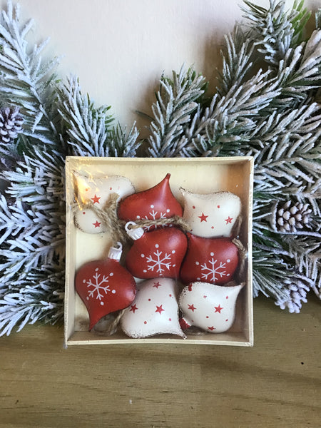 Boxed set of Small Metal Tree Decorations