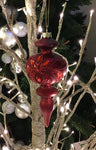 Red Glass Finial with Diamantés