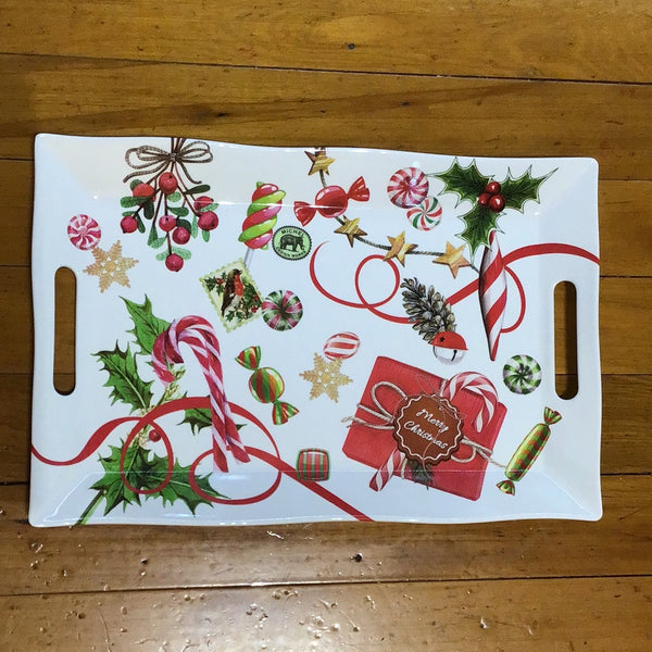 Peppermint Melamine Large Tray