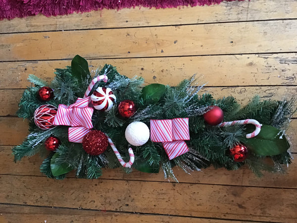 Red & White bow tear drop