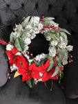 Snowy wreath with Red Berries