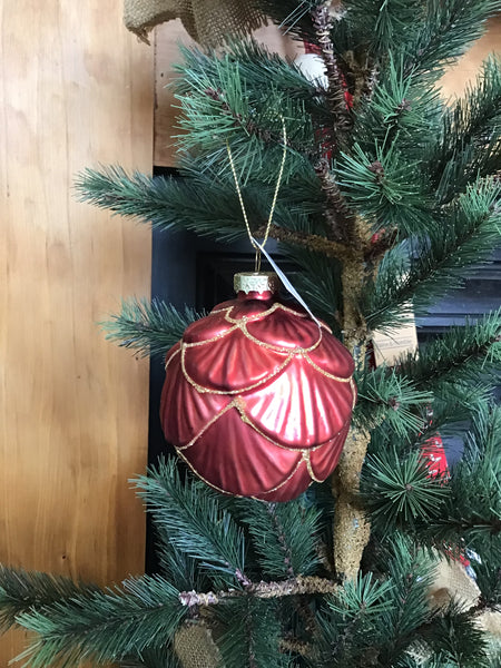 Red/ Gold Leaf Ball Hanger