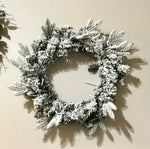 Snowy Mixed Pine Wreath Lights Up