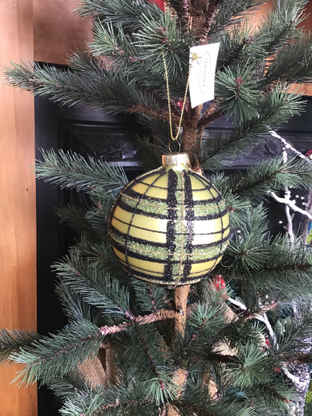 Green Tartan Glass Ball