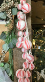 Peppermint Stripe Ball Garland