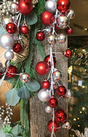 Red and Silver Ball Garland