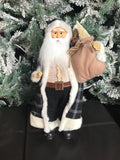 Black & White Tartan Coat Santa