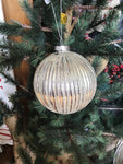 Silver Ribbed Bauble