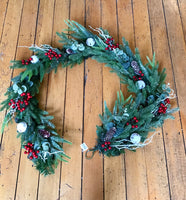 Frosted Garland with White Bells