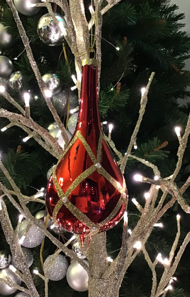 Red Glass Finial