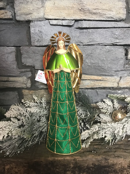 Green & Gold Angel Tree Topper