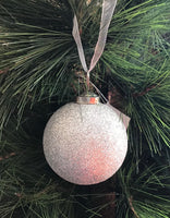 Silver Glitter Bauble