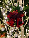 Metal Twin Bell with Tartan Bow