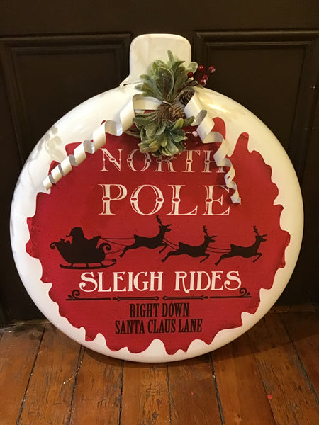 North Pole sleigh rides sign