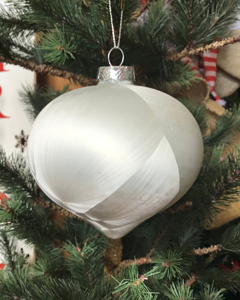 White Crackle Bauble