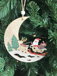 Santa Sleigh Moon Hanging Decoration