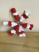 Red & White Wire Snowflake