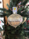 Silver Ribbed Bauble