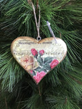 Vintage Rose Heart Hangers