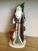 Santa with Deer Ornament