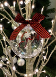 Bauble with Tartan Snowflake or Joy