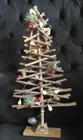 Rattan Christmas Tree with LED Baubles