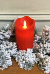 Large Red LED Wax Candle