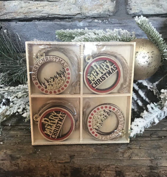 Wooden Merry Christmas Box Set