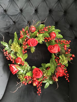 Rose/Succulent/Pomegranate/Pine Wreath