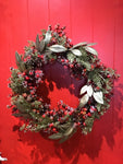 Iced Berry/Gold Leaf Wreath