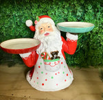 Candy Santa Holding Plates