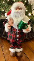 Santa Red Plaid PJs 46CM