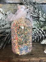 Glass Glitter LED Bottle