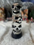 Scull Blowing Snow globe