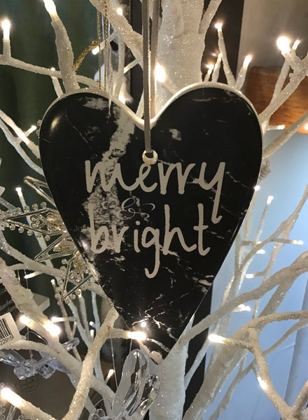 Merry & Bright Ceramic Heart