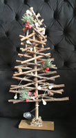 Rattan Christmas Tree with LED Baubles