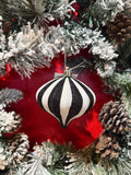 Black/White Teardrop Bauble