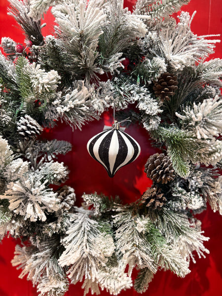 Black/White Teardrop Bauble