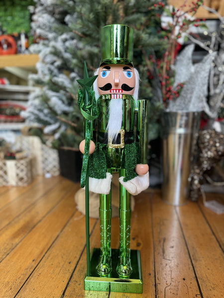 60cm Green Metallic Nutcracker