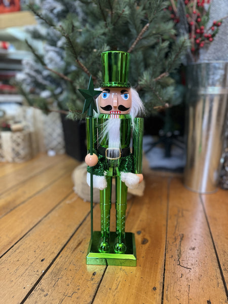 40cm Green metallic nutcracker