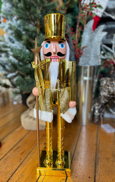 60cm Gold metallic nutcracker