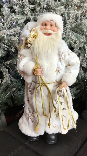 Cream Santa w Snowflake Embossed Coat