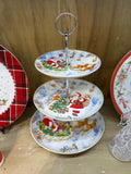 Christmas sleigh 3 tier cake plate