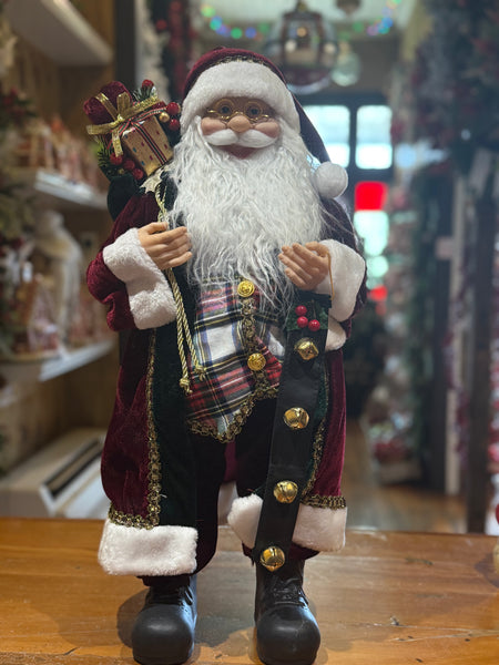 Santa in Burgundy & Green small