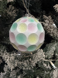 Pink and blue dimpled Ball