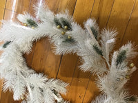 White Garland with Gold Glitter Berries